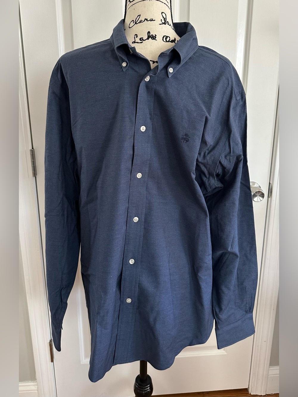 Brooks Brothers Men's Regent XL Long Sleeve Button Down Shirt Blue Non Iron